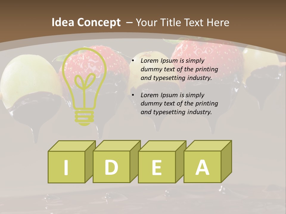 Fruit Inside Chocolate Fondue PowerPoint Template