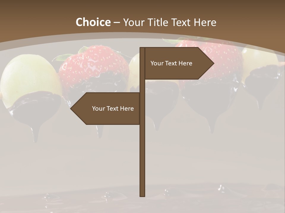 Fruit Inside Chocolate Fondue PowerPoint Template
