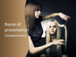 Hairdo Beautician Cosmetic PowerPoint Template