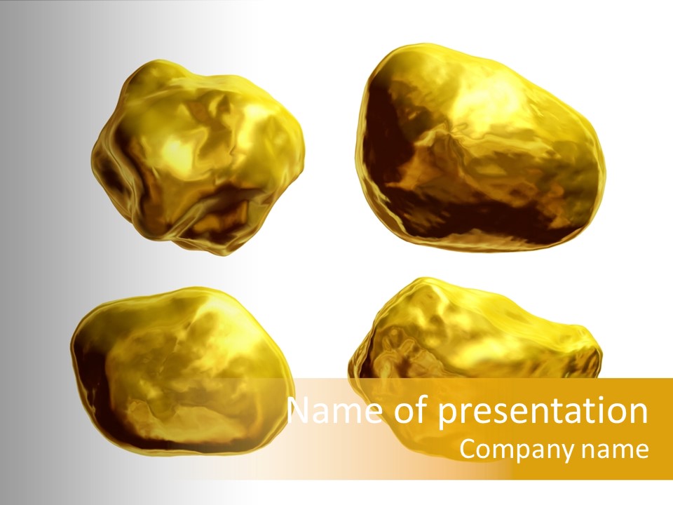 Steady Gold Cover Coin Metal PowerPoint Template