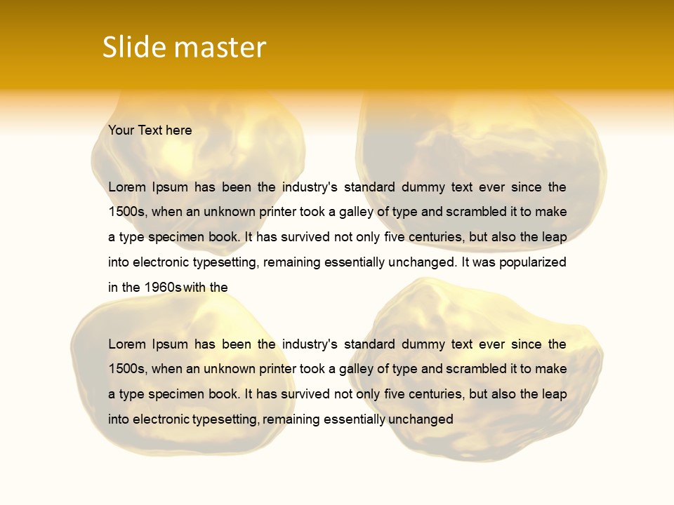 Steady Gold Cover Coin Metal PowerPoint Template