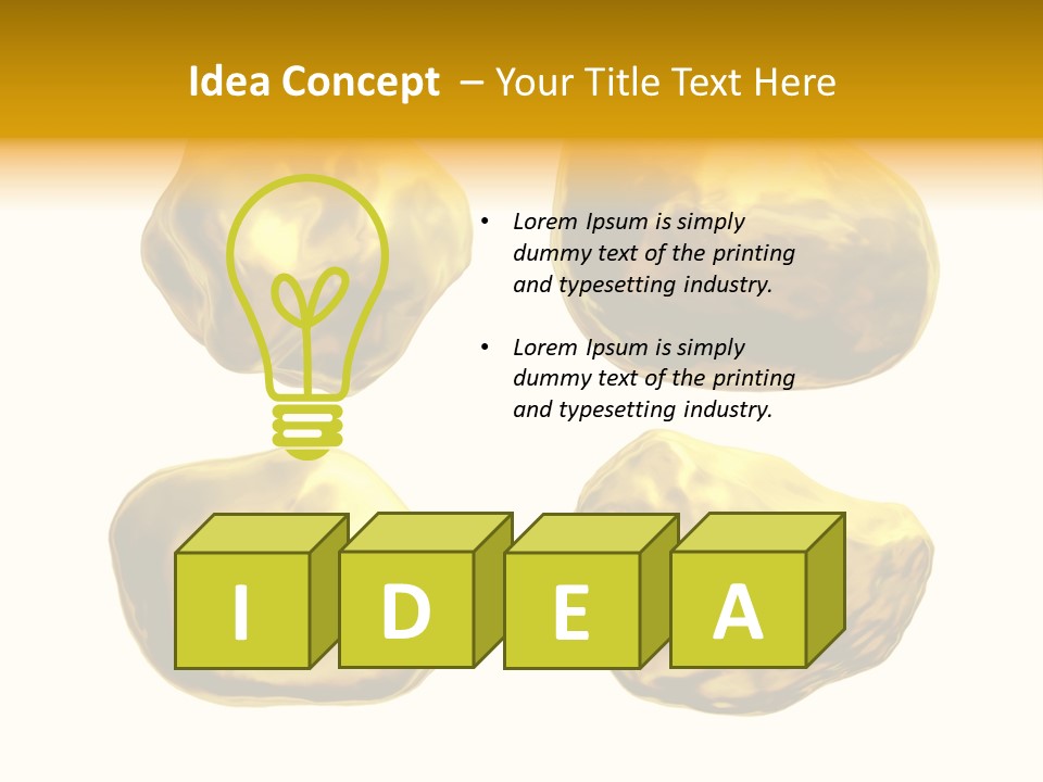 Steady Gold Cover Coin Metal PowerPoint Template