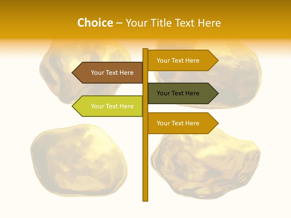 Steady Gold Cover Coin Metal PowerPoint Template