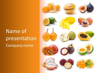 Coconut Ingredient Feijoa PowerPoint Template