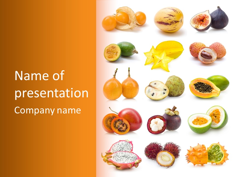 Coconut Ingredient Feijoa PowerPoint Template