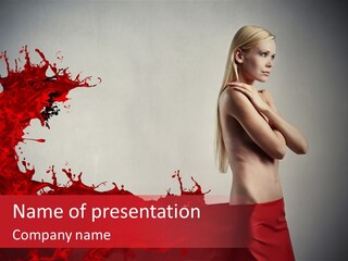 Female Water Blonde PowerPoint Template