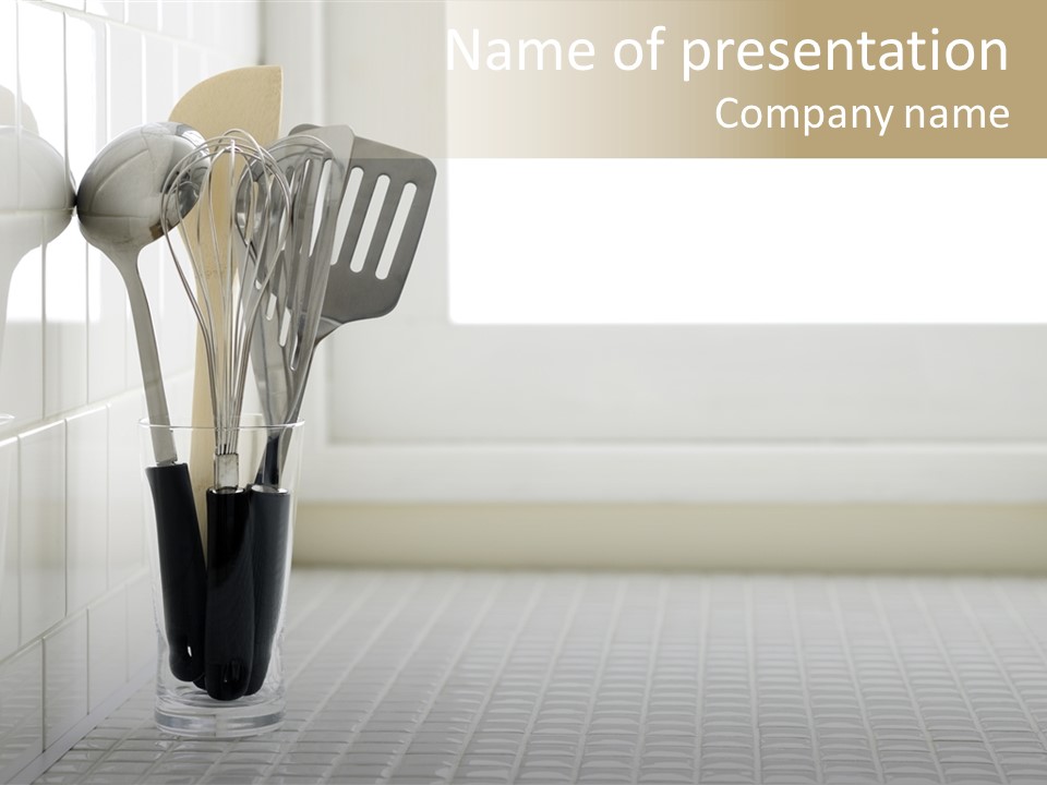 Whisk Silver Utensil PowerPoint Template