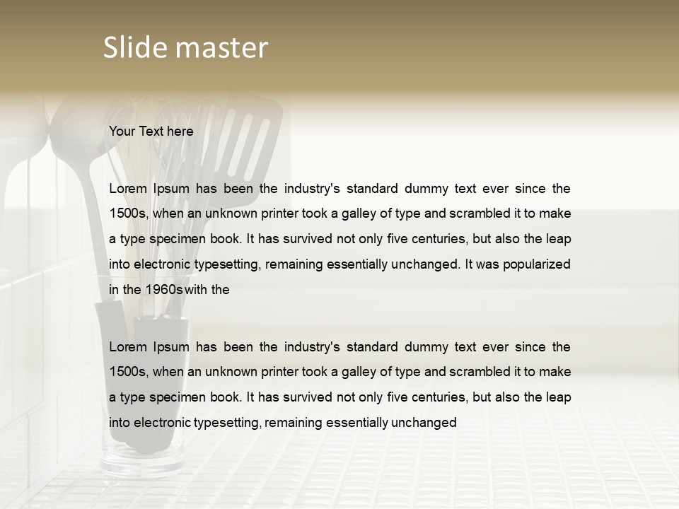 Whisk Silver Utensil PowerPoint Template