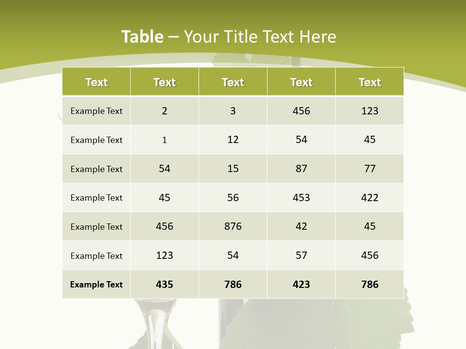 Green Alcohol Vine PowerPoint Template