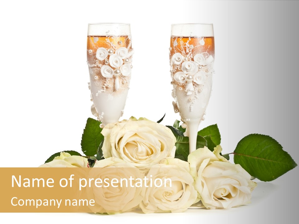 Wedding Closeup Wine PowerPoint Template