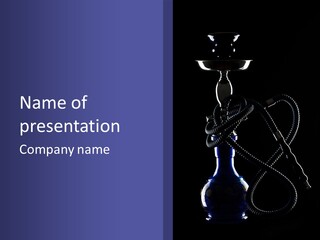 Water Pipe Hookah Blue PowerPoint Template