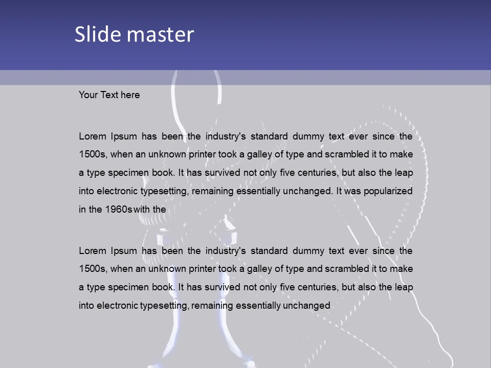 Water Pipe Hookah Blue PowerPoint Template