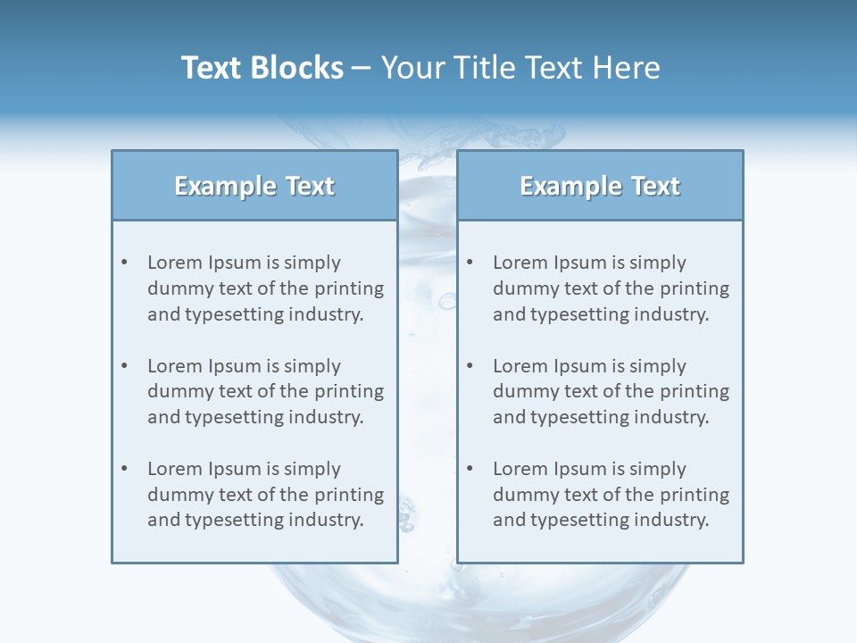 Background Water Healthy PowerPoint Template