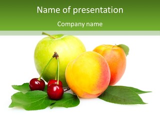 Yellow Leaves Apples PowerPoint Template