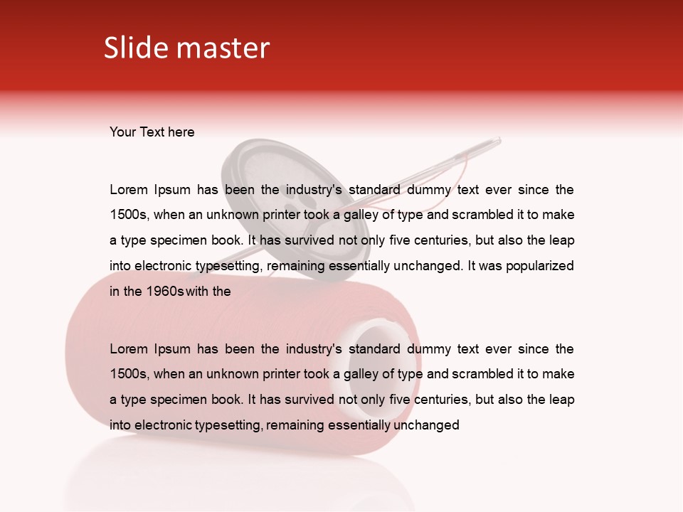 Red Needlecraft Hobby PowerPoint Template