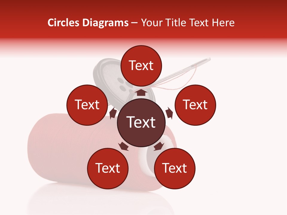 Red Needlecraft Hobby PowerPoint Template