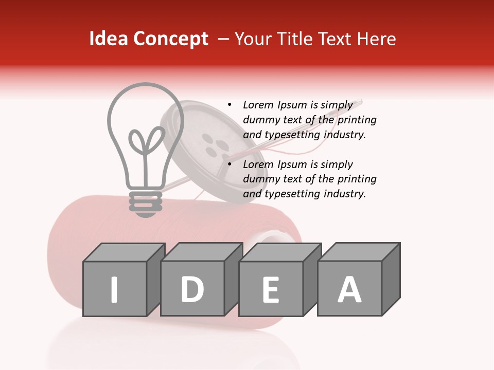 Red Needlecraft Hobby PowerPoint Template