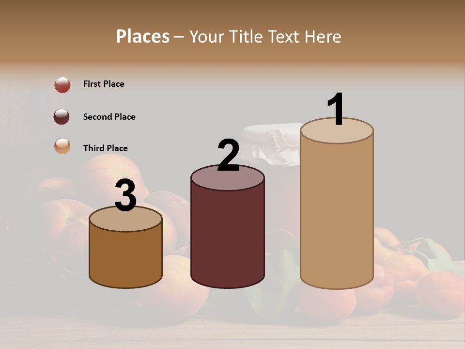 Peaches Fruit Barrel PowerPoint Template