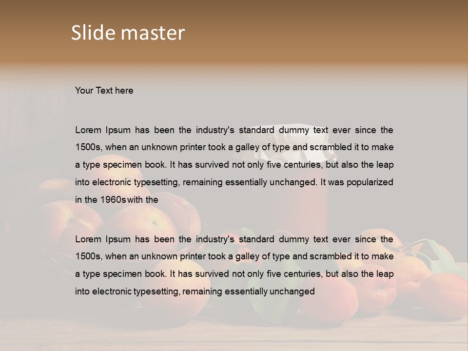 Peaches Fruit Barrel PowerPoint Template