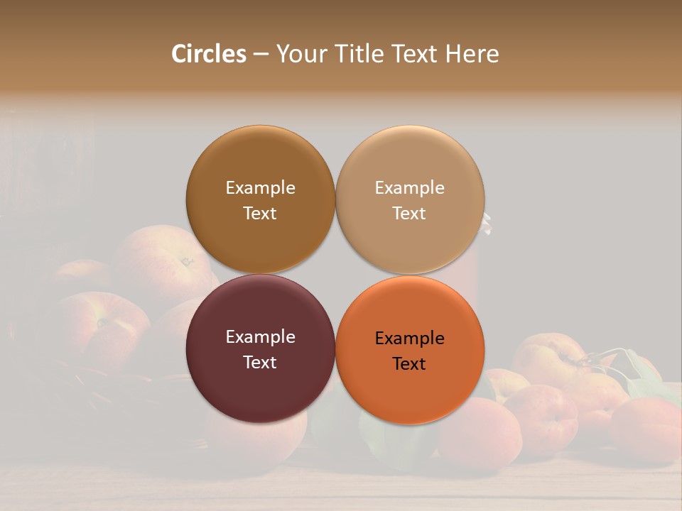 Peaches Fruit Barrel PowerPoint Template