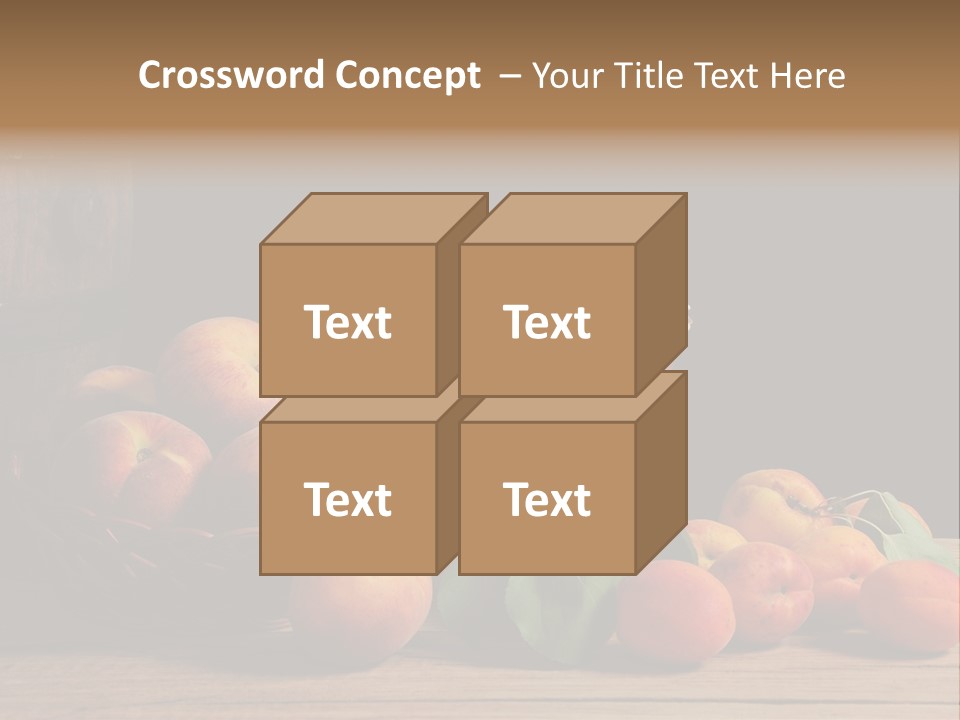 Peaches Fruit Barrel PowerPoint Template