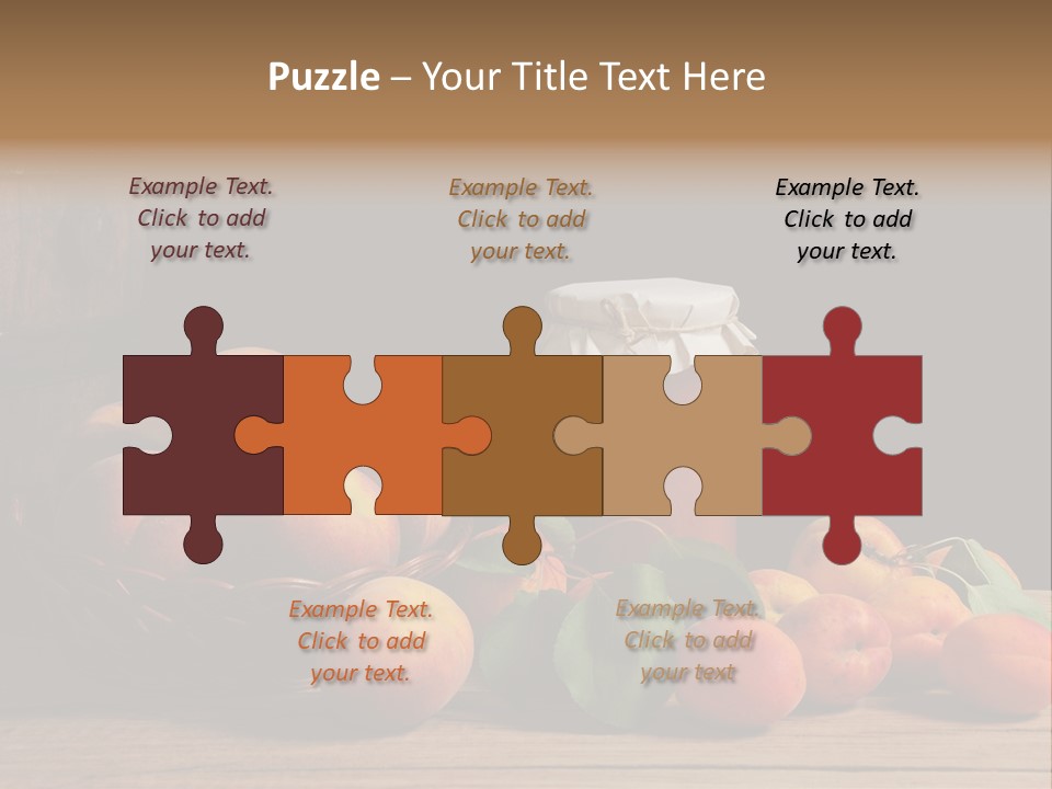 Peaches Fruit Barrel PowerPoint Template