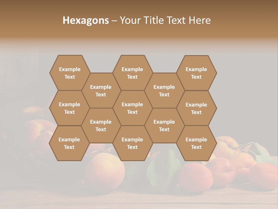 Peaches Fruit Barrel PowerPoint Template