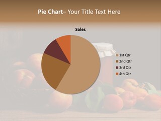 Peaches Fruit Barrel PowerPoint Template