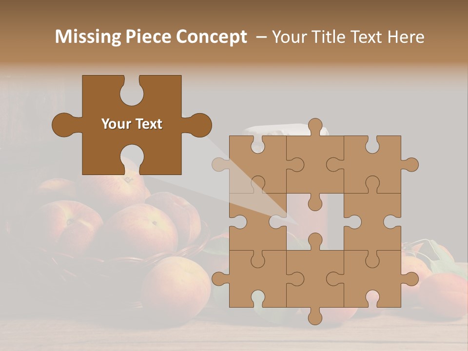 Peaches Fruit Barrel PowerPoint Template