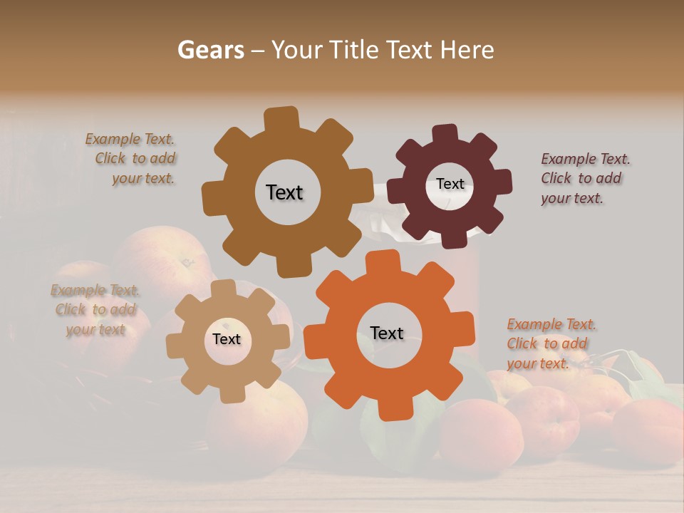 Peaches Fruit Barrel PowerPoint Template