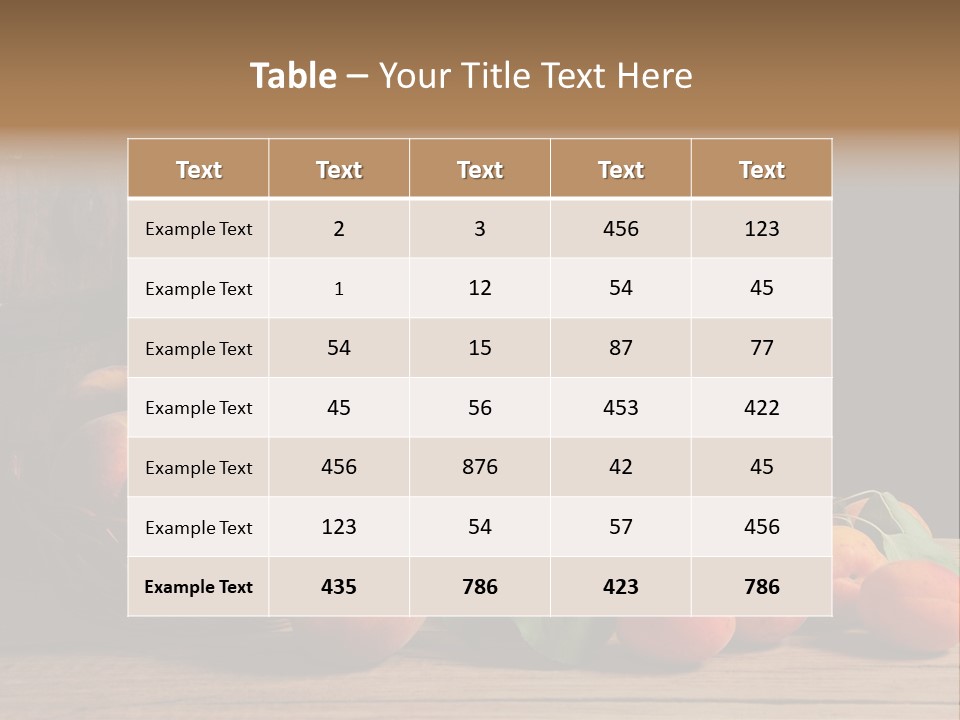 Peaches Fruit Barrel PowerPoint Template