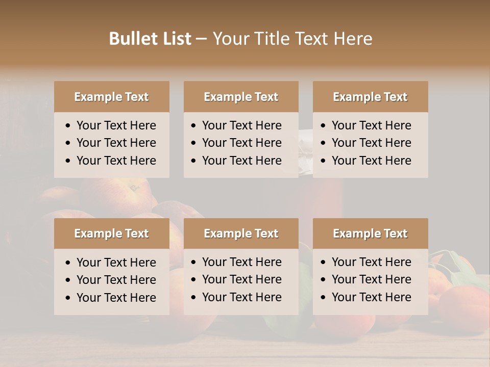 Peaches Fruit Barrel PowerPoint Template