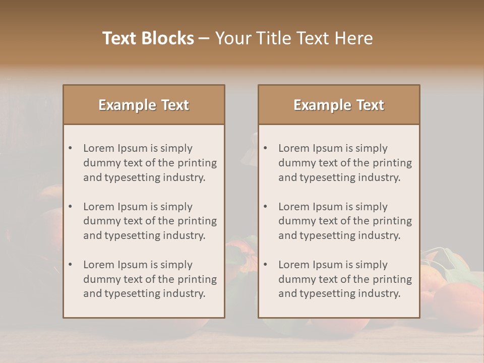 Peaches Fruit Barrel PowerPoint Template