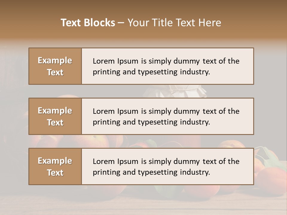 Peaches Fruit Barrel PowerPoint Template