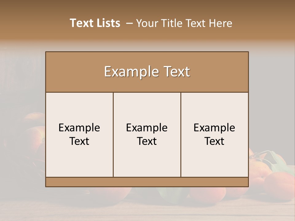 Peaches Fruit Barrel PowerPoint Template