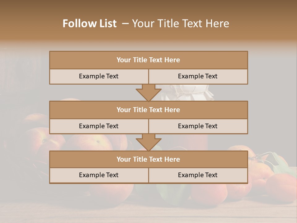 Peaches Fruit Barrel PowerPoint Template