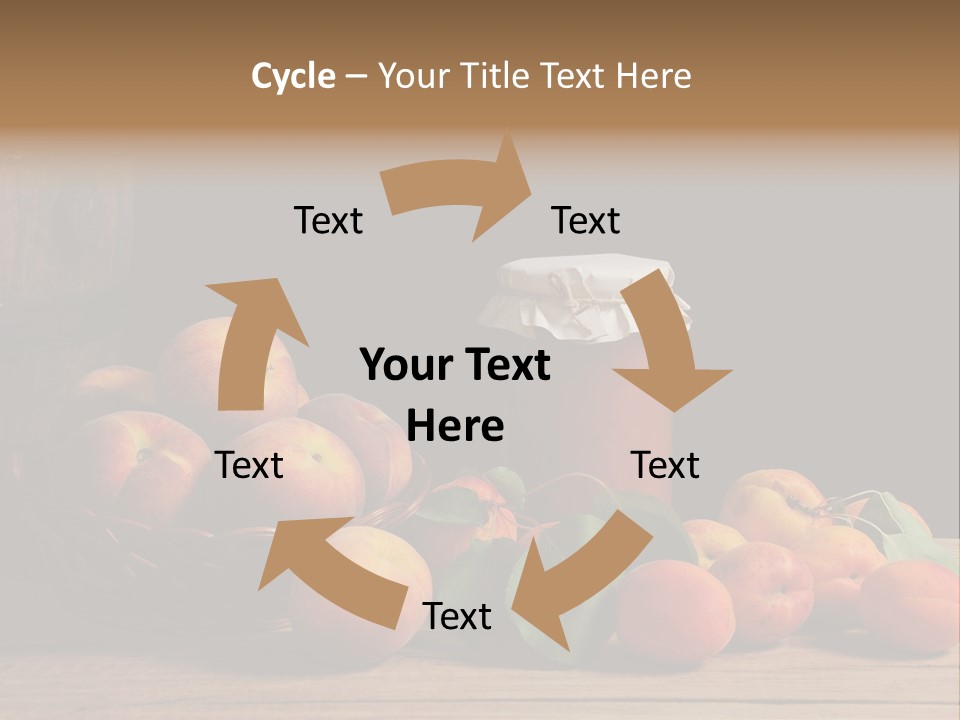 Peaches Fruit Barrel PowerPoint Template