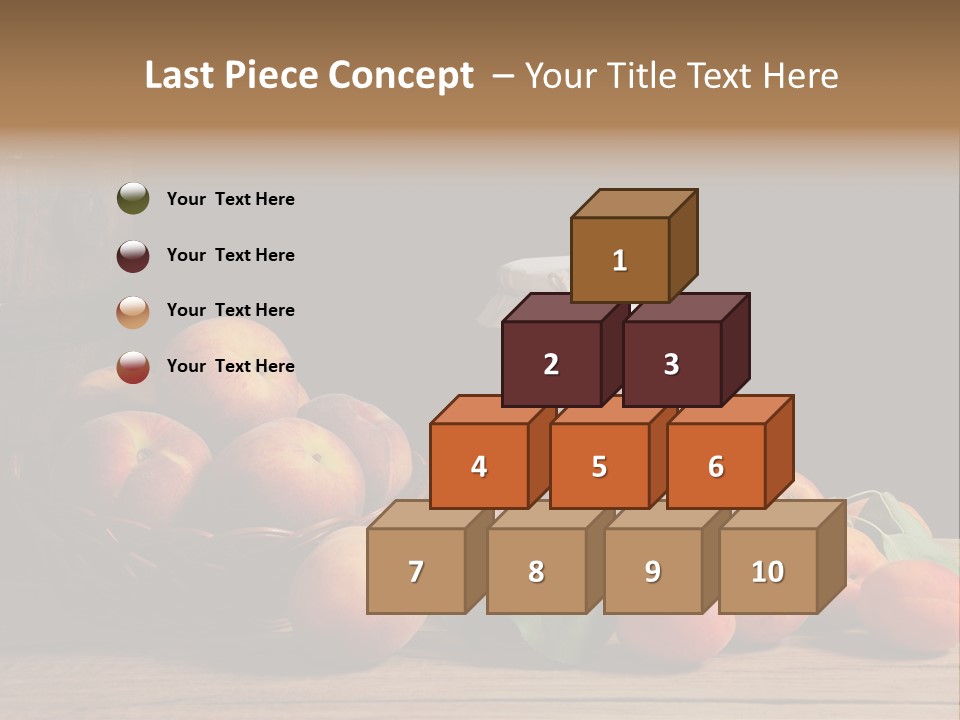 Peaches Fruit Barrel PowerPoint Template