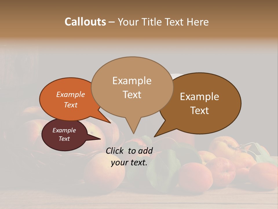 Peaches Fruit Barrel PowerPoint Template