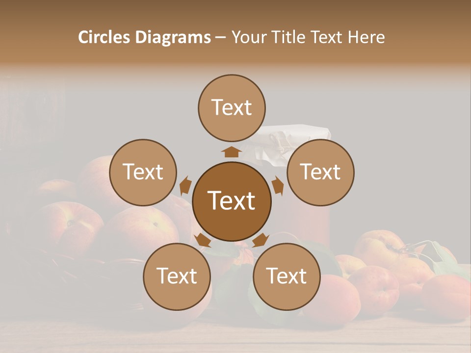 Peaches Fruit Barrel PowerPoint Template