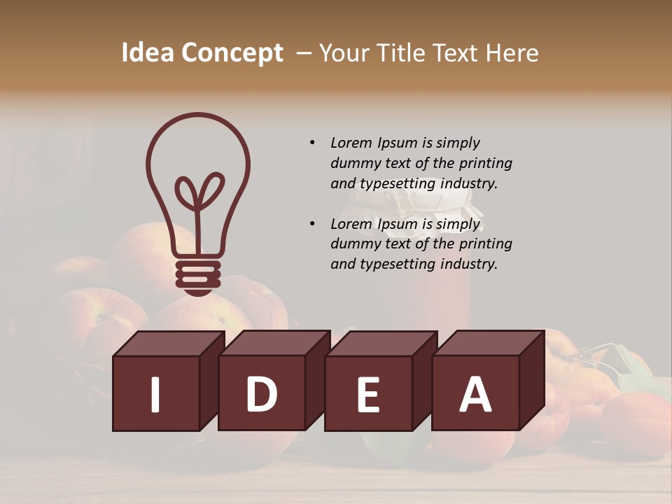 Peaches Fruit Barrel PowerPoint Template