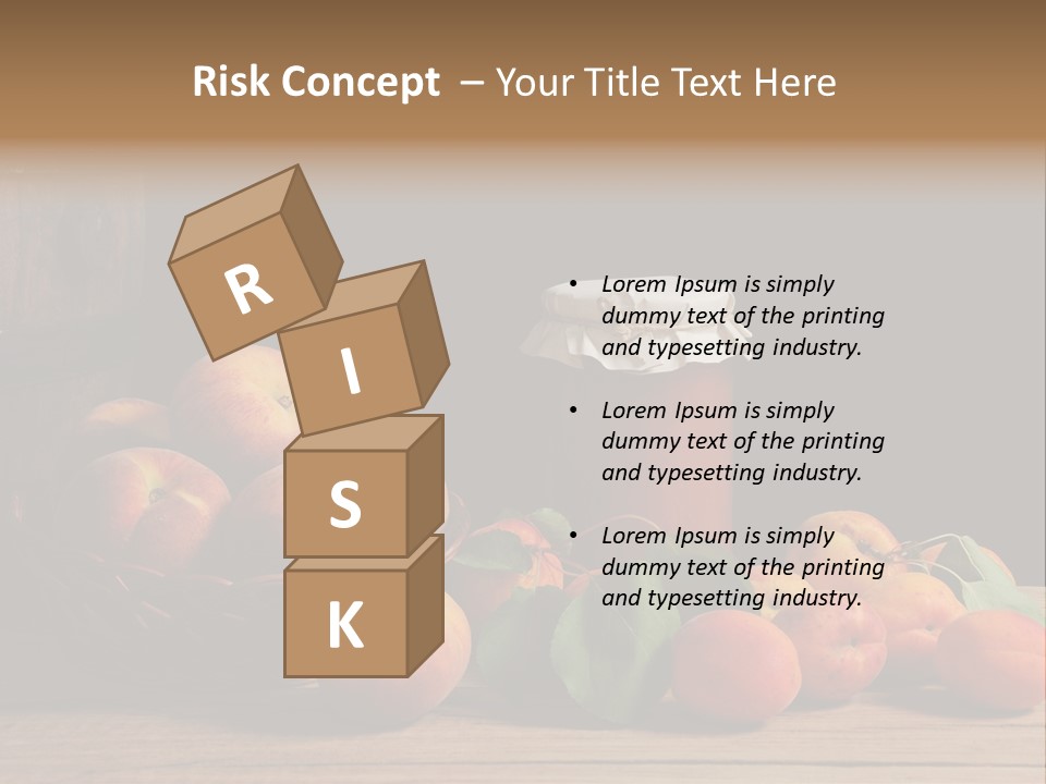 Peaches Fruit Barrel PowerPoint Template