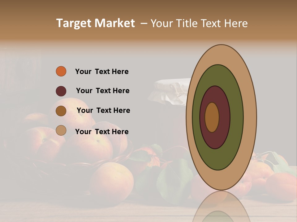 Peaches Fruit Barrel PowerPoint Template