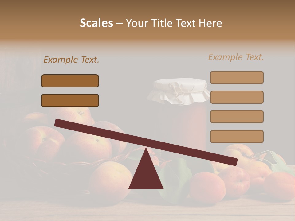 Peaches Fruit Barrel PowerPoint Template