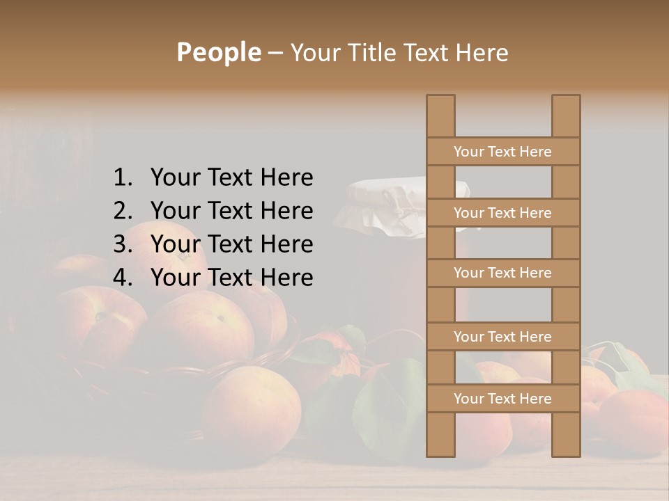 Peaches Fruit Barrel PowerPoint Template
