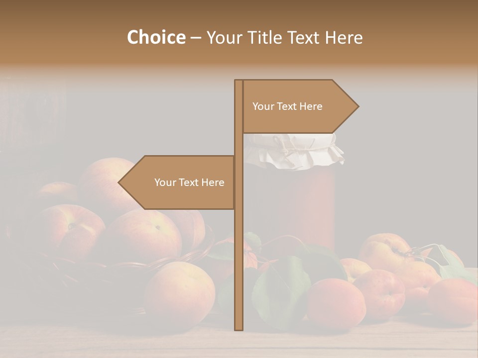Peaches Fruit Barrel PowerPoint Template
