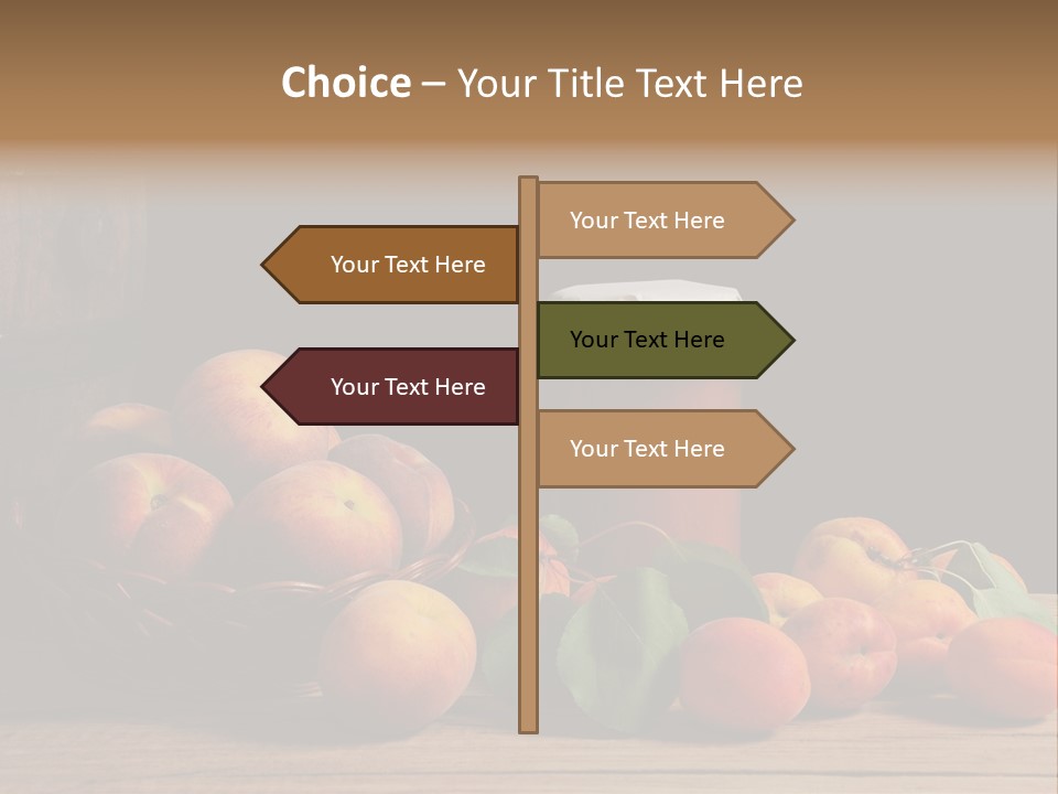Peaches Fruit Barrel PowerPoint Template