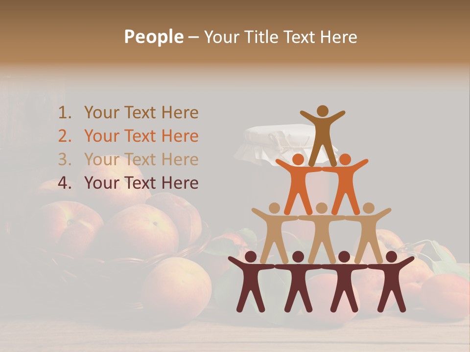 Peaches Fruit Barrel PowerPoint Template
