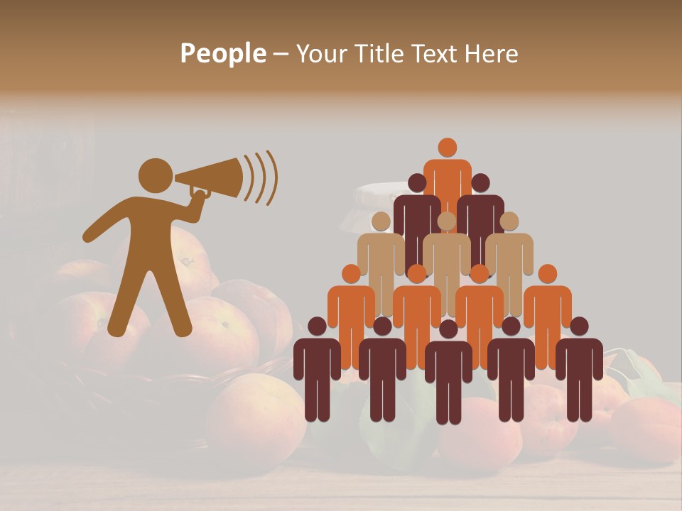 Peaches Fruit Barrel PowerPoint Template