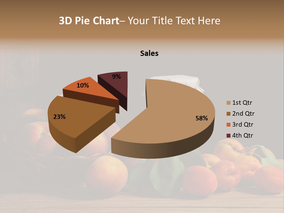 Peaches Fruit Barrel PowerPoint Template